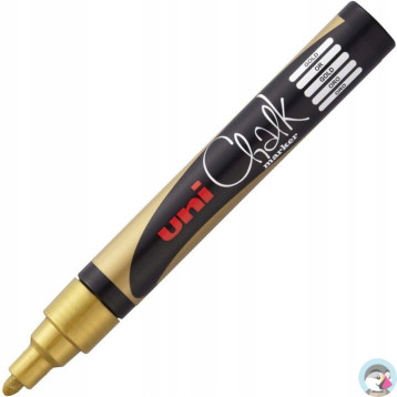 Marker kredowy UNI PWE-5M 1.8mm-2.5mm złoty UNPWE5M/DZL