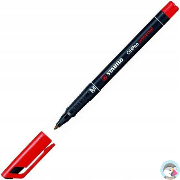 Foliopis STABILO OHPen M niezmywalny 1.0mm czerwony 843/40