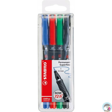 Foliopis STABILO OHPen S niezmywalny 0.4mm 4sztuki.w etui 841/4