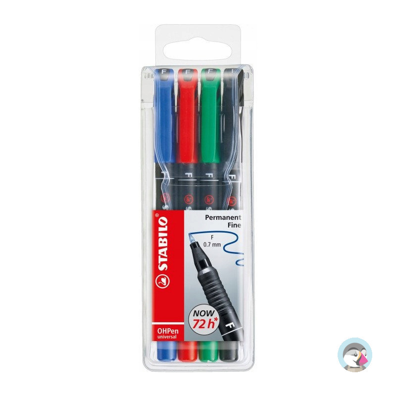 Foliopis STABILO OHPen F niezmywalny 0.7mm 4sztuki.w etui 842/4