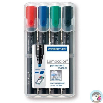 Marker 350S 4 szt w etui STAEDTLER permamentny ścięty