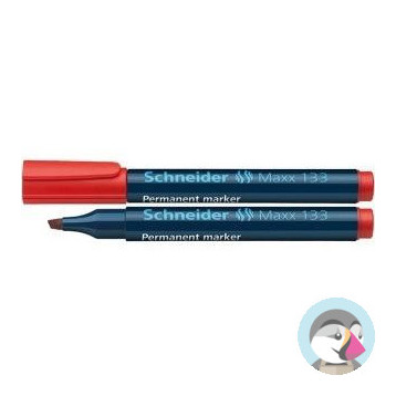 Marker permanentny Maxx 133 ścięty czerwony SCHNEIDER 113302
