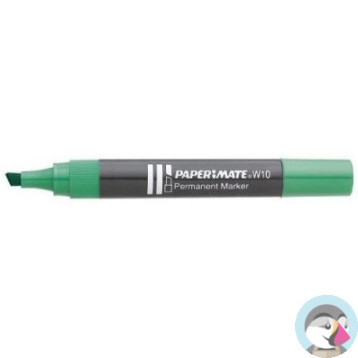 Marker permanentny W10 ścięty zielony PAPER MATE