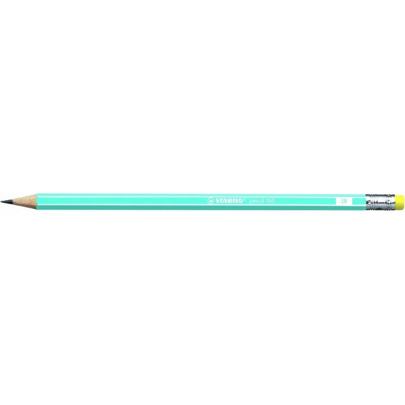 Ołówek STABILO 160 z gumką 2B niebieski 2160/ 02-2B
