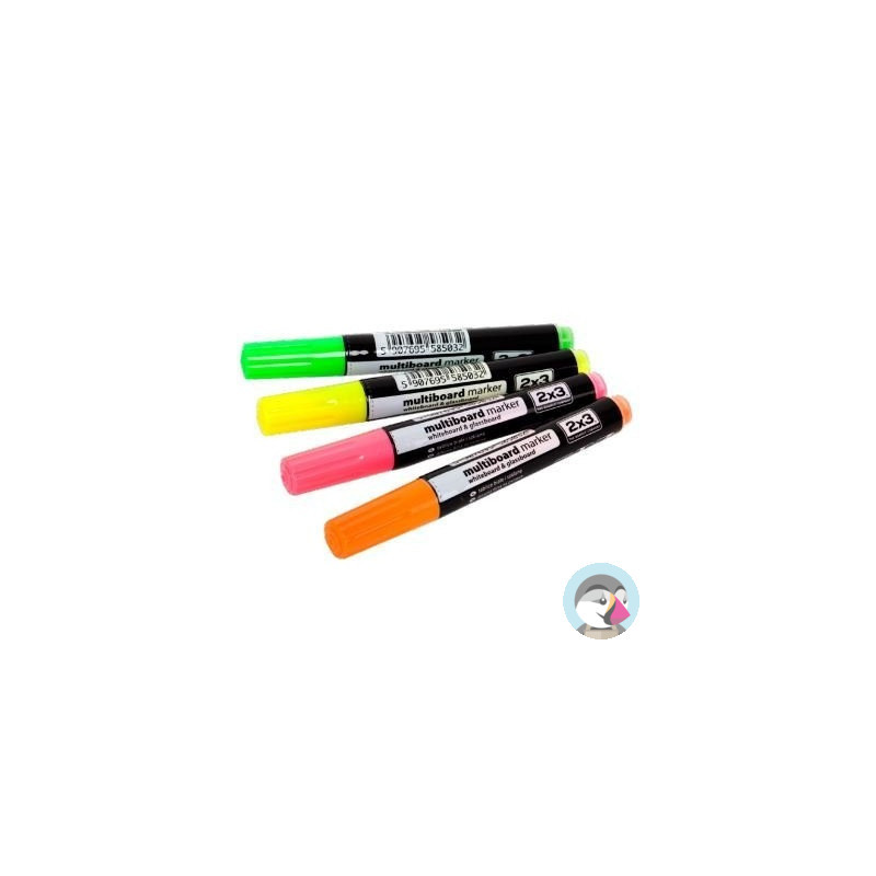 Markery suchościeralne Multiboard 4szt. fluorescencyjne 2X3 AS143