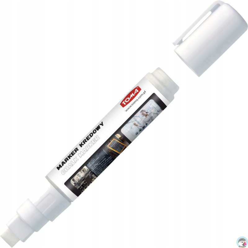 Marker kredowy końcówka 8x5mm biały TO-291 02 TOMA
