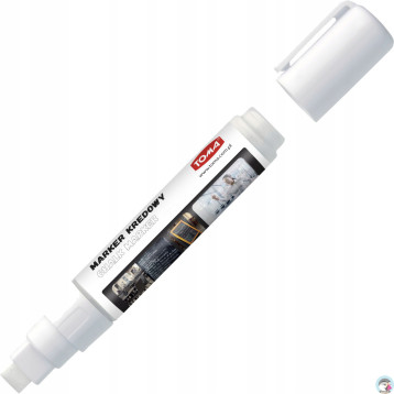 Marker kredowy końcówka 8x5mm biały TO-291 02 TOMA