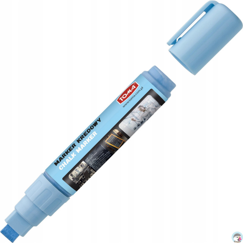Marker kredowy końcówka 8x5mm niebieski TO-291 12 TOMA