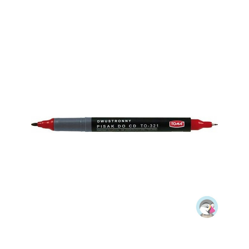 Marker do płyt CD czerwony dwustronny TO-321 TOMA