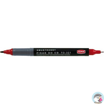 Marker do płyt CD czerwony dwustronny TO-321 TOMA