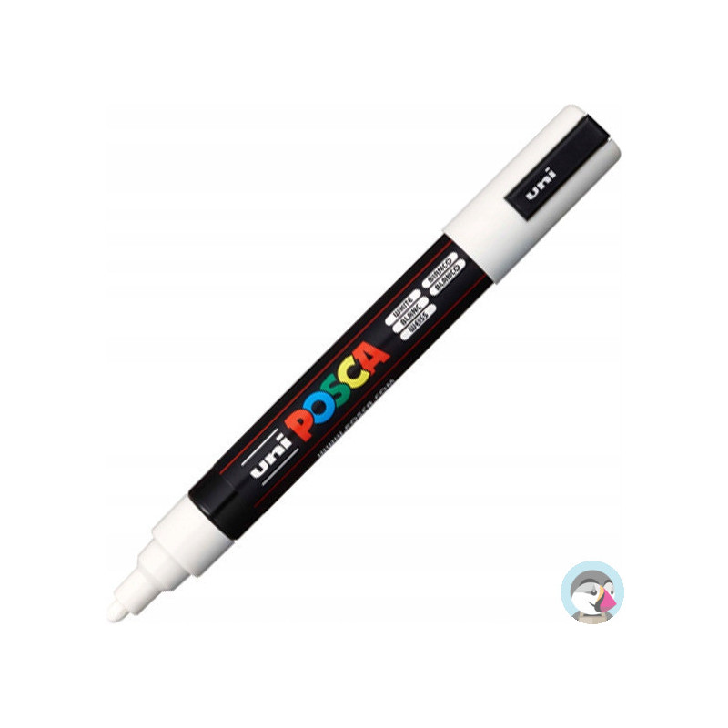 Marker z farbą plakatową UNI Posca PC-5M, nr.1 biały