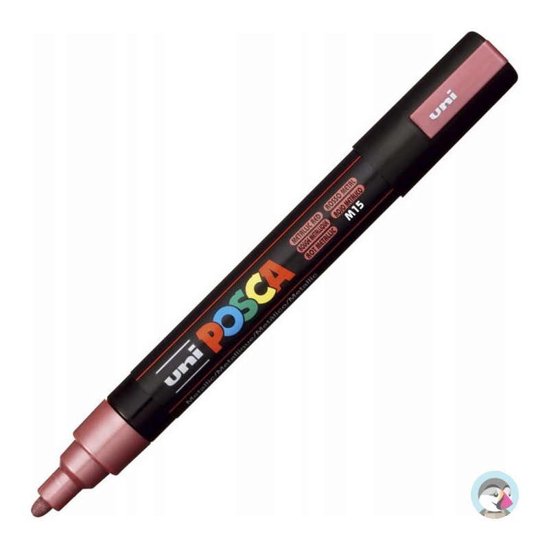 Marker z farbą plakatową UNI Posca PC-5M nr.M15 metallic czerwony