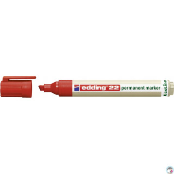 Marker permanentny ekologiczny ścięta końcówka czerwony 22/002/CZ ED EDDING