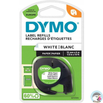 Taśma papierowa biała 12mm x 4m LETRATAG S0721510 DYMO