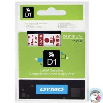 Taśma DYMO D1 24mm/7m czer/bia 53715 S0720950