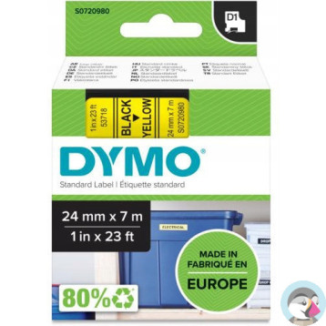 Taśma czarny nadruk na żółtym 24mm x 7m DYMO S0720980