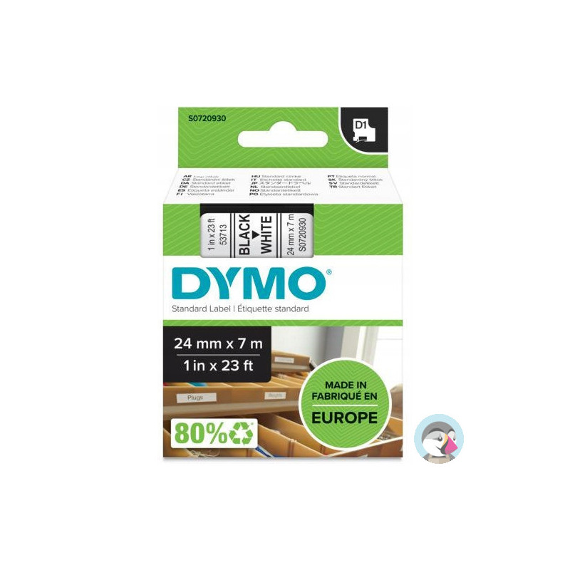 Taśma czarny nadruk na białym 24mm x 7m DYMO do drukarek LM100/LM200 S0720930