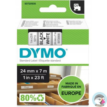 Taśma czarny nadruk na białym 24mm x 7m DYMO do drukarek LM100/LM200 S0720930