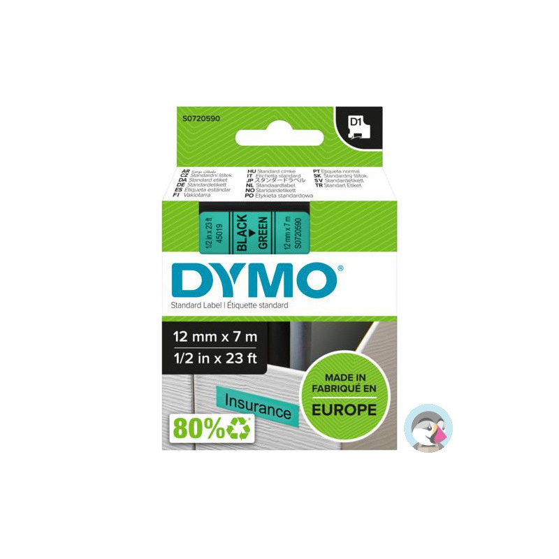 Taśma czarny /zielony 12mm/7m 5045019 DYMO S0720590