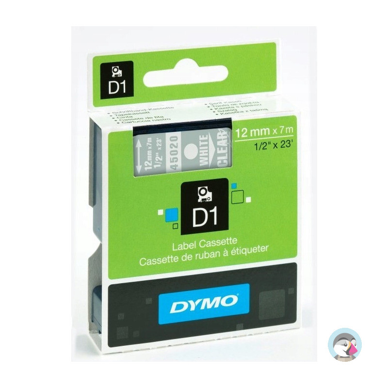 Taśma 12mm/7m biała/przeźroczysta. 45020 DYMO S0720600