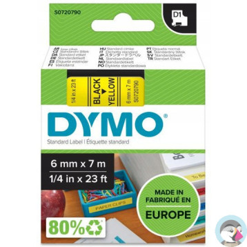 Taśma czarny nadruk na żółtym 6mm x 7m DYMO S0720790