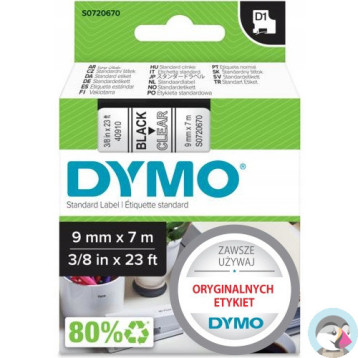Taśma 9mm/7m czarny /przez. 40910 DYMO S0720670