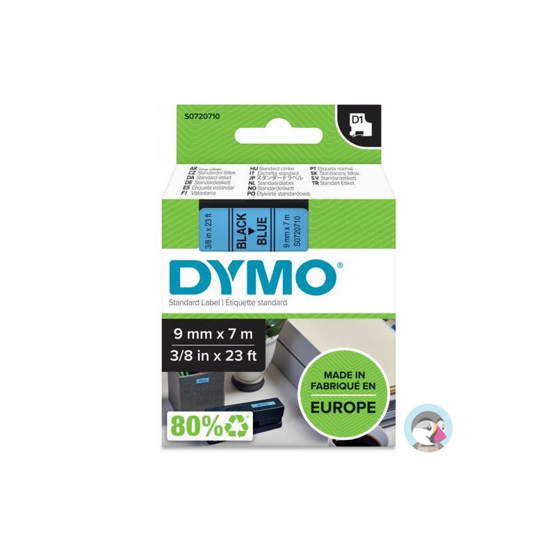 Taśma czarny nadruk na niebieskim 9mm x 7m DYMO S0720710