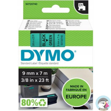 Taśma czarny nadruk na zielonym 9mm x 7m DYMO S0720740