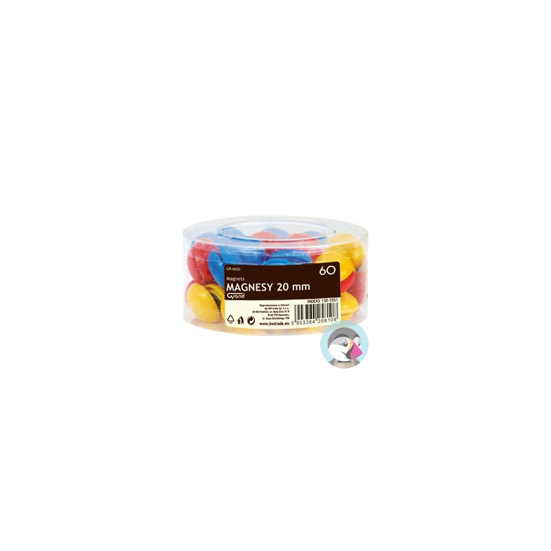 Magnesy GR-6020 20mm 60szt. 130-1551