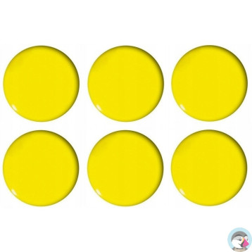 Magnesy do tablic żółte wypukłe 30mm (6szt.) GM301-PY6 TETIS