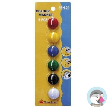 Magnesy kolorowe WF-20 opakowanie 6sztuk SRH-20 ARGO
