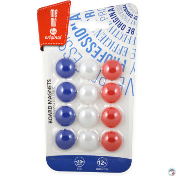 Magnesy do tablic MEMOBE, f20 mm, 12 szt . blister MM002-99