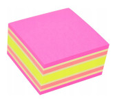 Bloczek samoprzylepny 76x76mm 400k mix różowy/żółty STICKN 21536