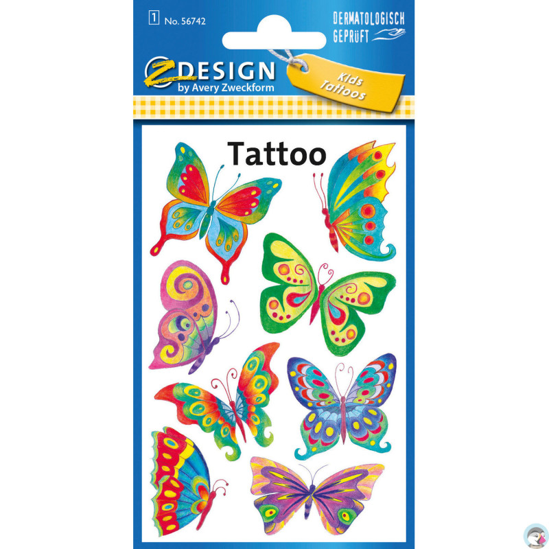Naklejki tatuaże dla dzieci MOTYLE 56742 Z-DESIGN KIDS TATTOO AVERY ZWECKFORM