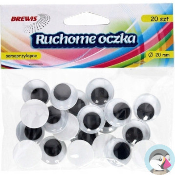 Oczka ruchome samoprzylepne 20mm(20szt.)RO12