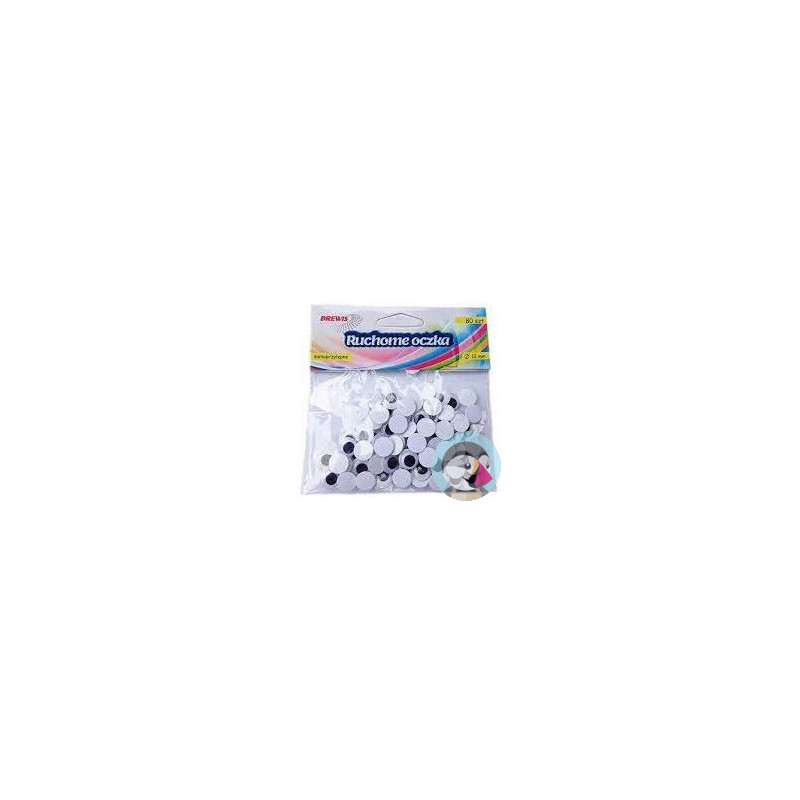 Oczka ruchome 12mm samoprzylepne (80szt) RO8 BREWIS