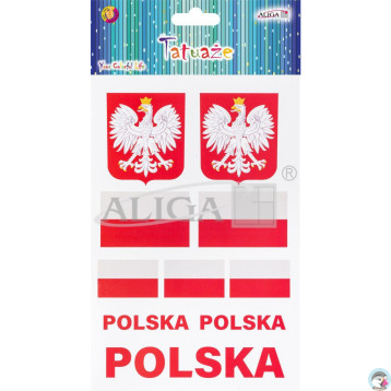 Tatuaże do ciała 14x21cm BARWY NARODOWE TAT-0673 ALIGA