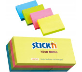 Bloczek samoprzylepny 38x51mm 100k mix neonowy (12szt) 21532 STICK`N