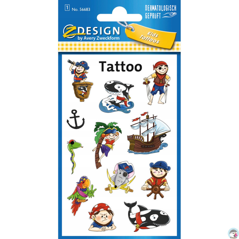 Naklejki tatuaże dla dzieci PIRACI 56683 Z-DESIGN KIDS TATTOO AVERY ZWECKFORM