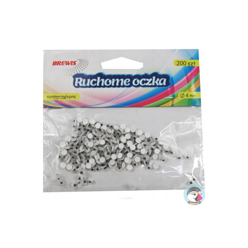 Oczka ruchome okrągłe 4mm (200 szt.) BREWIS RO22