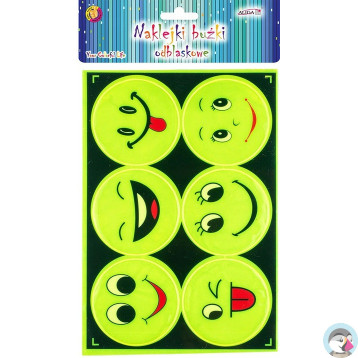 Naklejki buźki odblaskowe śr.7cm (6 szt) NKB-5824 ALIGA