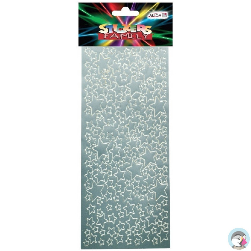 Naklejki gwiazdki złote/srebrne 10 cm x 23 cm NKX-5368 ALIGA