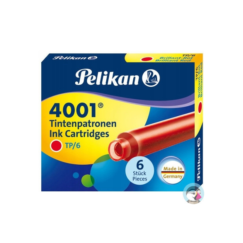 Naboje krótkie czerwone (6szt.) 400142567 PELIKAN