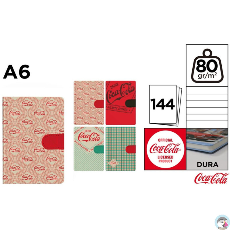 Notatnik A6 144k linia emblematy COCA-COLA mix wzorów CC022 MP Poland