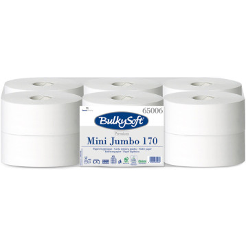 Papier toaletowy Mini Jumbo 170m (12szt) 65006 PREMIUM BulkySoft 100% celuloza Papier toaletowy Mini Jumbo 170m (12szt) 65006 PREMIUM BulkySoft 100% celuloza