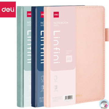 Notes A5 144k linia w skórzanej oprawie Linfini mix kolorów EN157L DELI