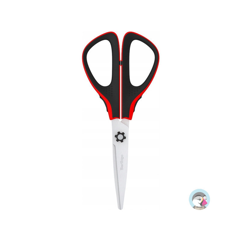 Nożyczki 17,5cm Easycut 300 soft grip czerwone 326316 BERLINGO