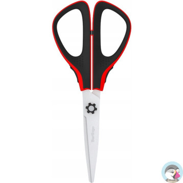 Nożyczki 17,5cm Easycut 300 soft grip czerwone 326316 BERLINGO