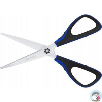 Nożyczki 20cm Easycut 300 soft grip niebieskie 326323 BERLINGO