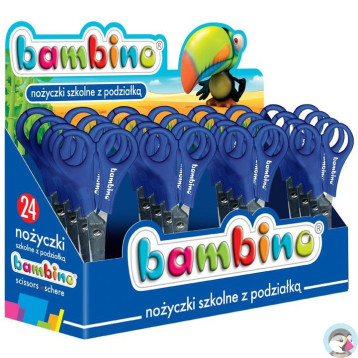 Nożyczki szkolne z podziałką ( 24 sztuki) , display BAMBINO